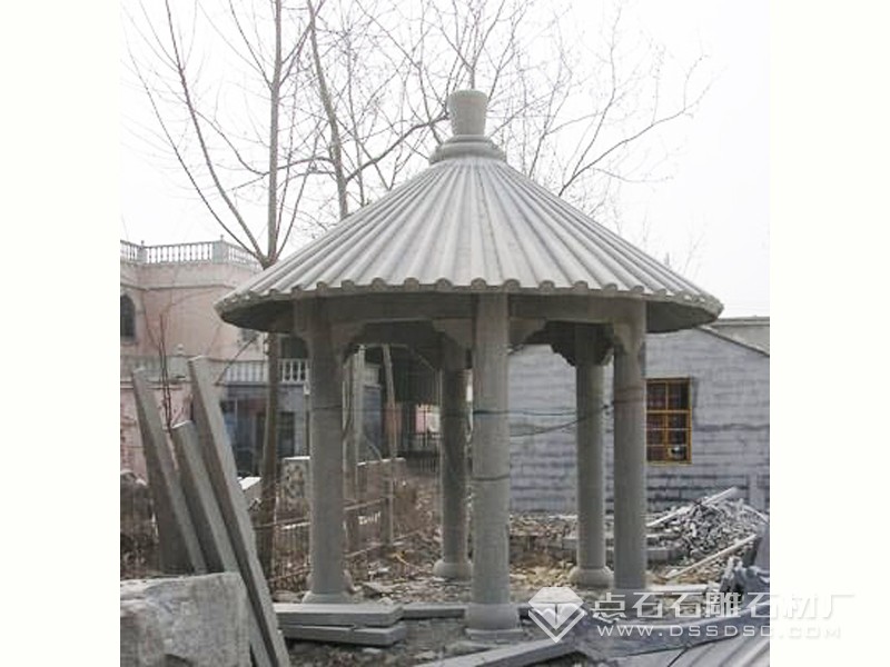 圓涼亭 青石單層圓石亭