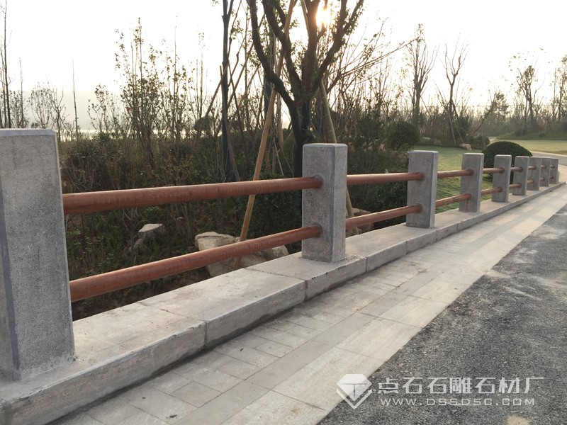 青石欄桿 石木混合結構護欄