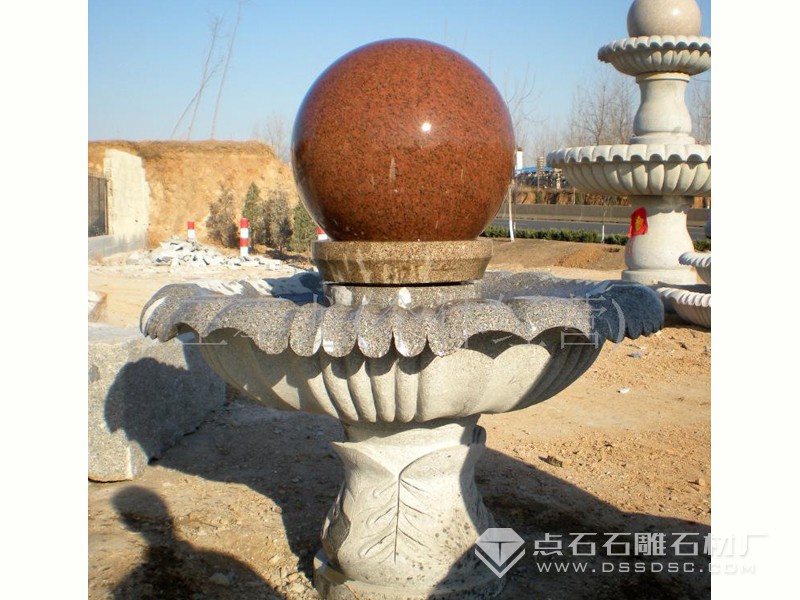 噴泉風水球 將軍紅風水球