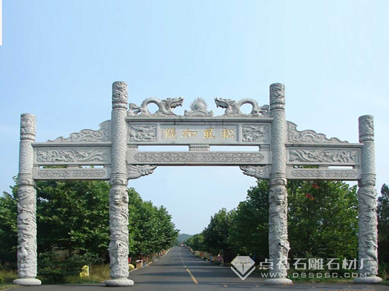 三門龍柱花崗巖石牌坊