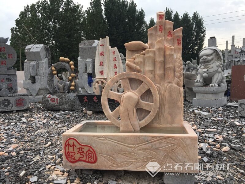 石雕水車 小水車
